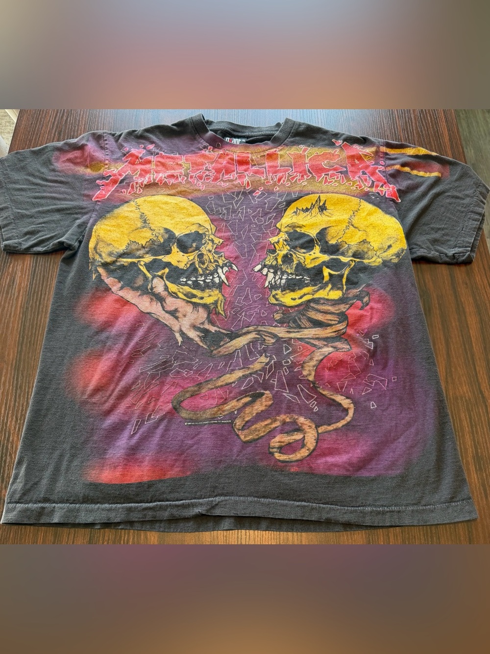 Giant Tee Jays Vintage 1993 Metallica Pushead Skulls All Over Print Shirt AOP XL